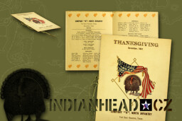 INDIANHEAD.CZ IM60016 US 2ID WWII THANKSGIVING DINNER MENU COMPANY A NINTH INFANTRY FORT SAM HOUSTON TEXAS NOVEMBER 1941